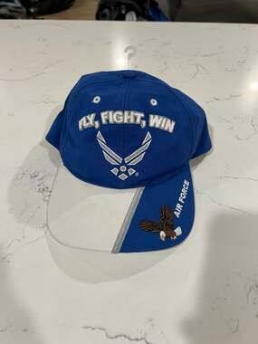 US Air Force 'Fly, Fight, Win' Embroidered Two-Tone Baseball Cap Made in USA